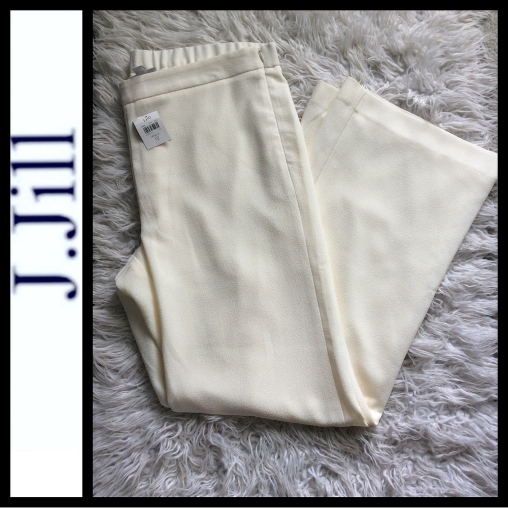 NWT J.Jill Vanilla Crepe Wide Leg Pants - Picture 2 of 4